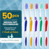 50 PCS Bulk Toothbrush Pack, Premium Quality, Individually Wrapped, Colorful, Medium Soft Bristles for Travel