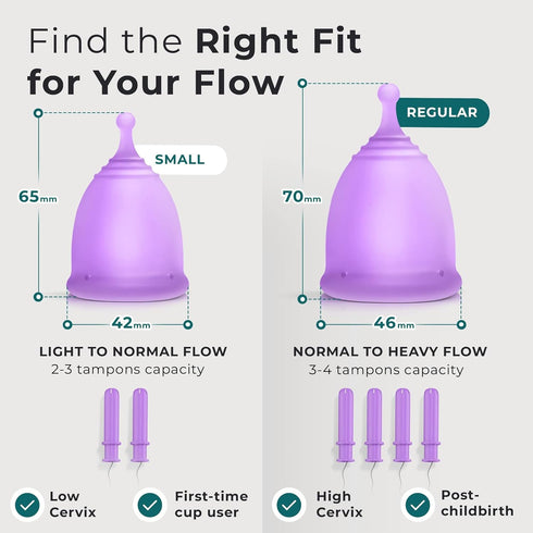 Set 12 Reusable Menstrual Cup - The Most Reliable Medical Grade Silicone Period Cups - Comfortably use for Hours (Small