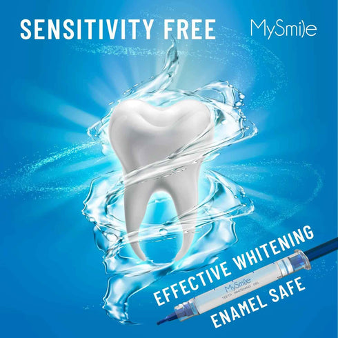 MySmile Teeth Whitening Kit with LED Light, 10 Min Fast Non-Sensitive Whitener, 3 Carbamide Peroxide Gel, Removes Stains
