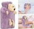 SASKATE 1000ml Hot Water Bottle with Cute Stuffed Animal Cover, Multifunctional Capacity Wide Mouth Warm Water Bag