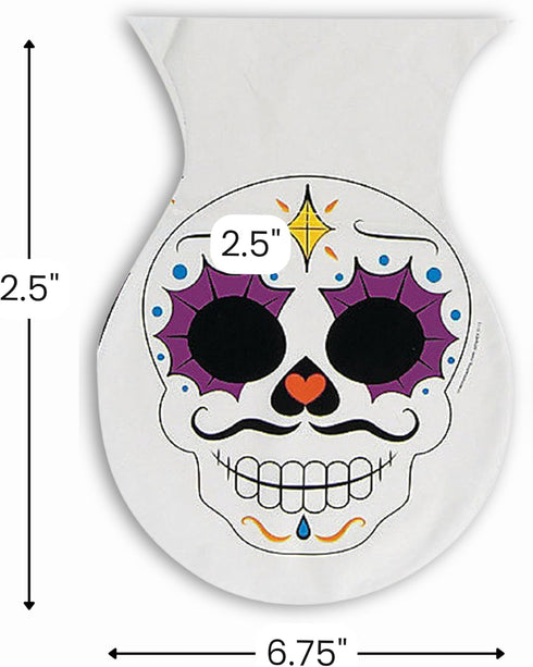 Set 12 Fun Express Day of The Dead Cello Treat Bags for Halloween - of - Dia de Los Muertos Party Supplies
