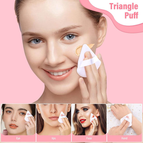 Thrilez 20pcs Triangle Powder Puff, Loose Powder Puffs for Face Powder, Setting Powder Puff for Makeup, Sponge