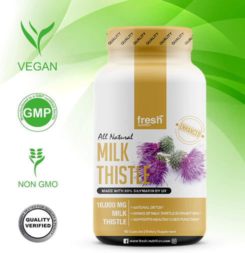 Fresh Nutrition Milk Thistle Capsules, 10,000mg