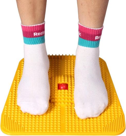 Acupressure Reflexology Magnetic Therapy Power Pain Relief Mat Set by ACi, Yellow, 30 x 30 x 7 cm
