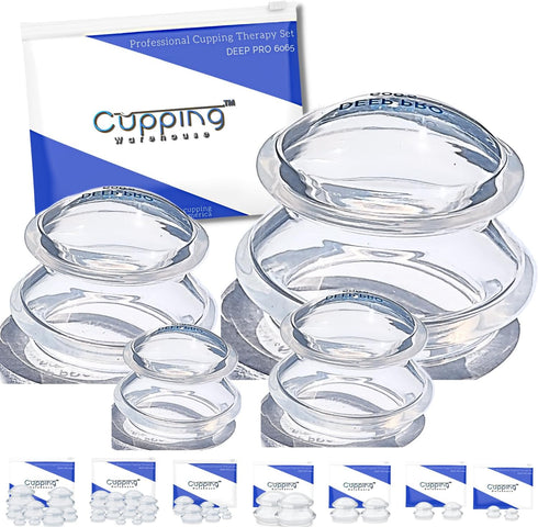 Cupping Warehouse Supreme 4 DEEP PRO 6065 Cup - 4 Sizes Cupping Therapy Sets for Professional and Self Care