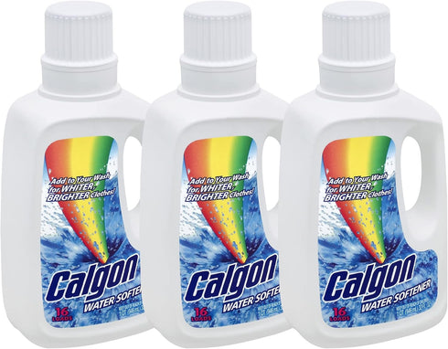 Calgon Liquid Water Softener, 32 FL Oz Bottle, Laundry Detergent Booster, Brighter Clothes, Pack of 3
