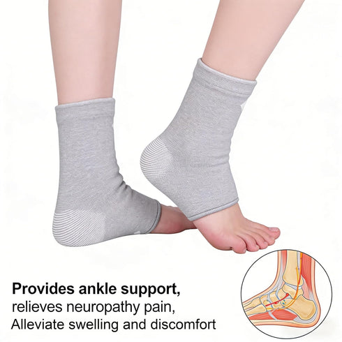LHKQMYT (Grey,L(ShoeSize41-44)) one Compress Bamboo Foot Ankle Sleeves Neuropathy for Women- Premium Anti-Fatigue