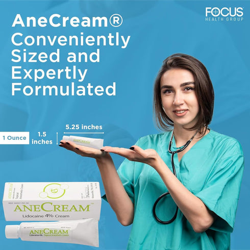 Focus Healh AneCream - Topical Lidocaine Cream 4% 30 Gram Tube