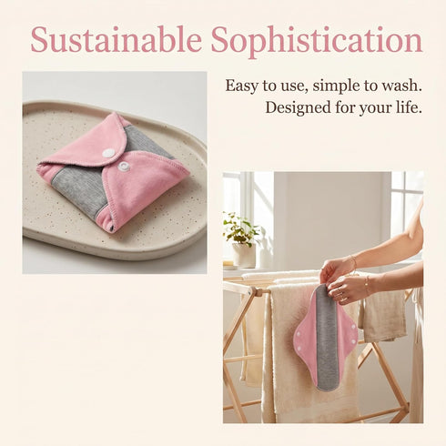 Stonzenith (6 Reusable Leakproof Graphene Absorbent Pad for Women, Leak-Proof Waterproof Washable in-Continence Pads