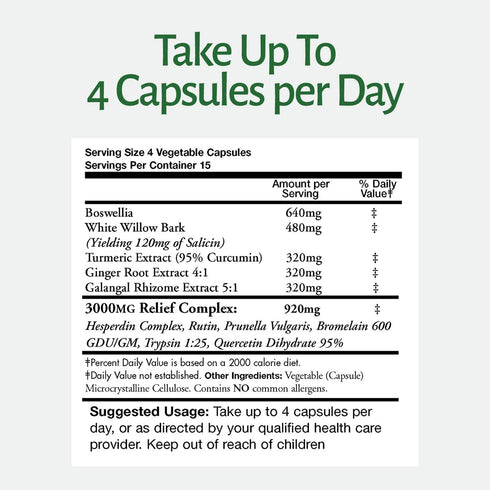 InflamEase, Day or Night Use, Gluten-Free, 60 Vegetarian Capsules