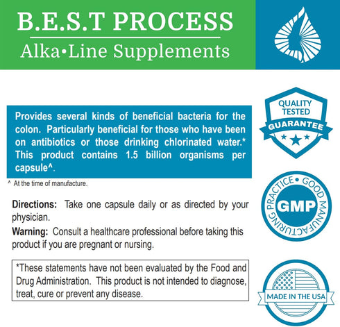Alkadophilus Best Process Alkaline Probiotic & Prebiotic Digestive Supplement, 1.5 Billion CFU Good Bacteria & Beetroot