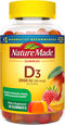 Nature Made Vitamin D3 2000 IU (50 mcg) - 90 Gummies for Bone, Teeth, Muscle, and Immune Health