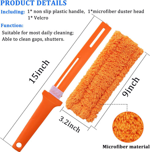 4 Pack 16-Inch Length Microfiber Dusters, Reusable and Washable, Soft Fibers with Strong Dust Adsorption Ability,Very suitable for home cleaning, office cleaning, and car cleaning