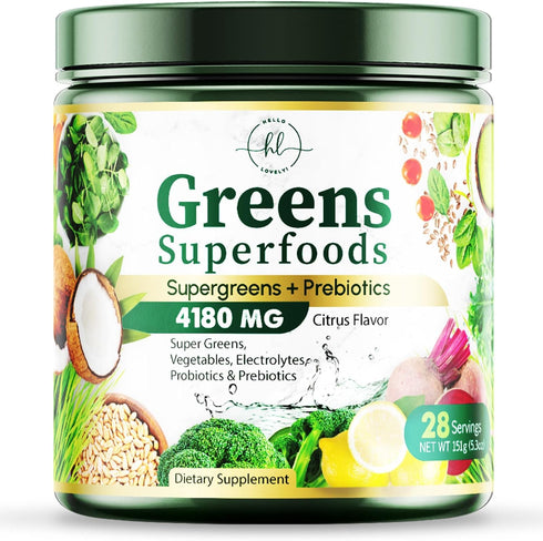 Green Powder Superfood, Organic Super Greens Powder for Gut Health & Bloating Support, 28 Servings