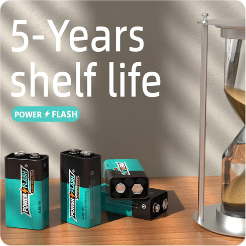 12 Count Family Pack 9V Batteries with Fresh Date - Ultra Long Lasting All Purpose 9 Volt Battery