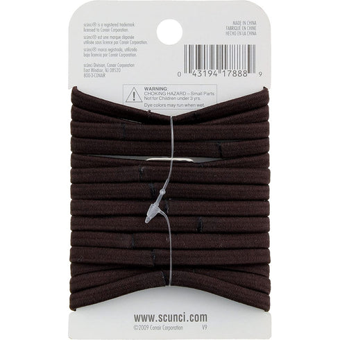 Scunci No-Damage Comfortable Black Hair Ties, Flat Design, 14-Pieces per Pack (3-Packs)