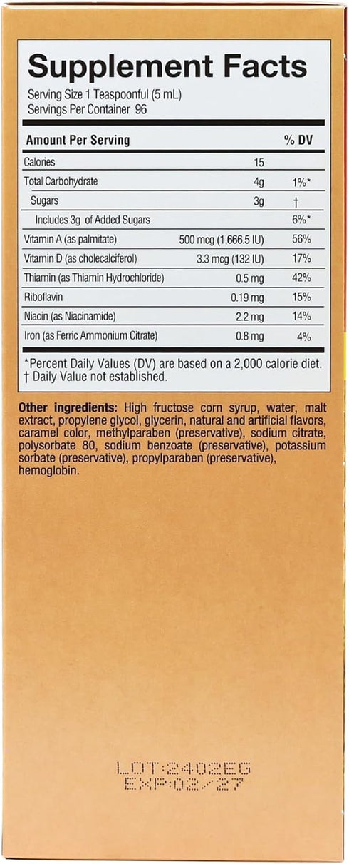 Malt and Hemoglobin Extract, Nutritional Supplement for Energy & Vitality, 16 Fl Oz