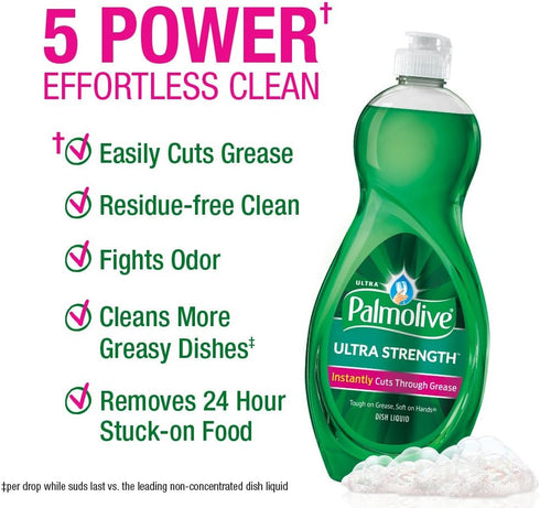 Palmolive Ultra Strength Original Dish Liquid, 20 Ounce, Pack of 9, Green