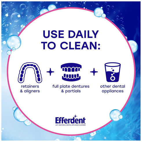 Efferdent Cleaning Tablets, 102 Count Denture Cleanser for Dental Appliances, Complete Clean