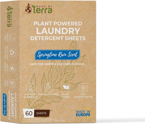 Laundry Detergent Pack, 60 Sheets, Springtime Rain Scent