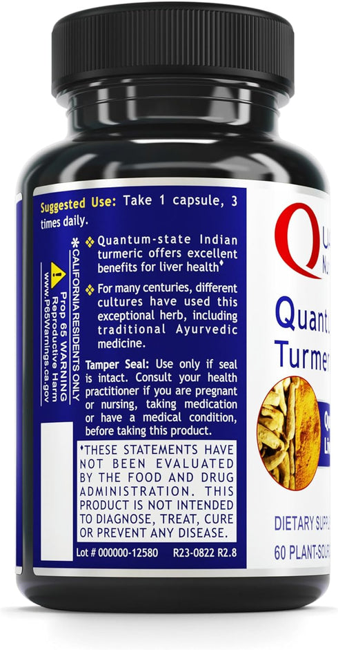 QNL Quantum Turmeric - Organic Turmeric Capsules for Digestive & Liver Support, Vegan Curcumin Supplement