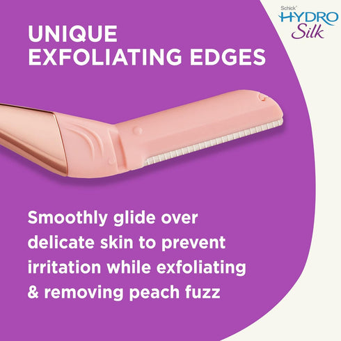 Schick Hydro Silk Dermaplaning Wand, Tool for Face with 6 Refill Blades, Eyebrow Razor, Facial Razor
