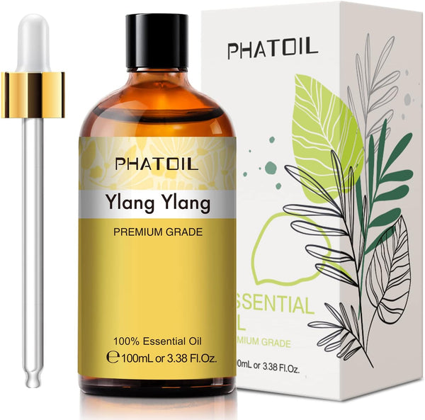 100ML Ylang Ylang Essential Oil - Premium Oils for Diffuser, Humidifier, 3.38fl.oz for Soap, Candle Making