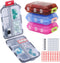 4PS Travel Pill Organizer with 164 Slice Labels, 10 Compartments, Portable Folding Small Pill Case