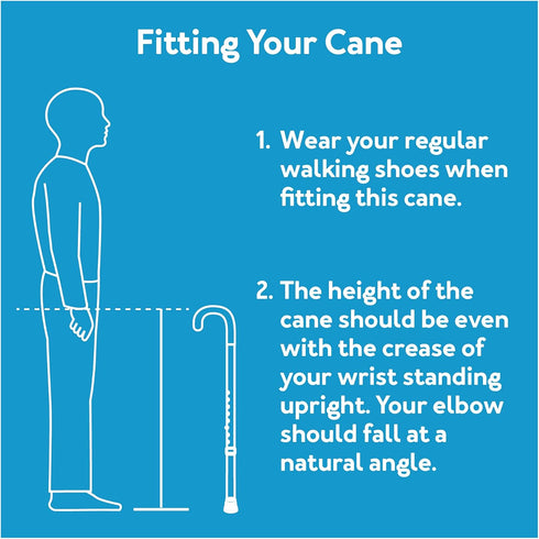 Carex Soft Grip Folding Cane, Adjustable Height (33"-37"), Metallic Blue, Anti-Slip Rubber Tip
