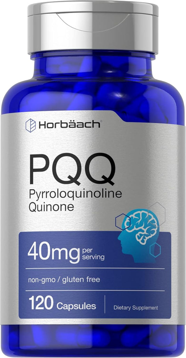 Horbaach PQQ Supplement 40 mg | 120 Capsules | Maximum Strength, Non-GMO & Gluten Free