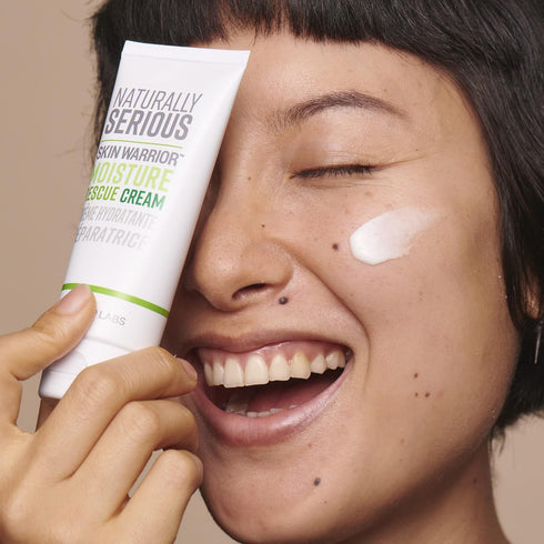 Naturally Serious Skin Warrior Moisture Rescue Cream, Daily Vegan Moisturizing Cream, Skin Barrier Cream, Cruelty-Free