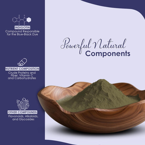 Mi Nature Indigo Leaf Powder, 227g (8oz), Pure Herbal Tint for Dark Hair Color