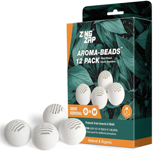 Aroma-Beads Insect Repellent Deodorizer Balls, 12-Pack, Plant-Based & All-Natural, Non-Toxic Bug Deterrent