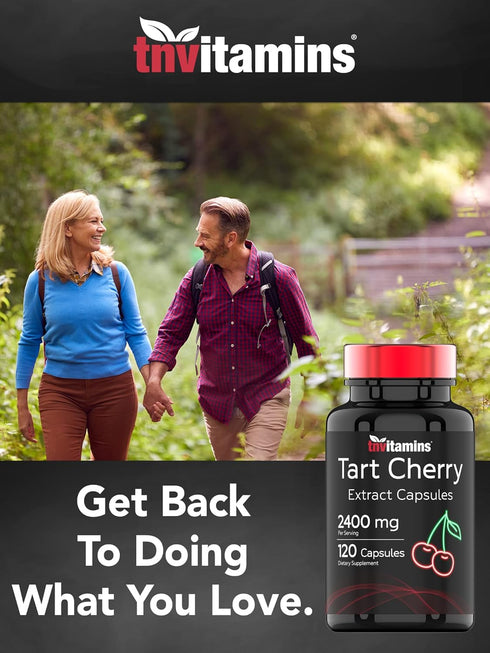 Tart Cherry Capsules (2400 MG - 120 Count) for Joint & Sleep Support from Montmorency Tart Cherry Extract