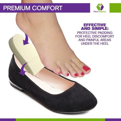 4 Pairs Foam Heel Cushion Pad 1/2" Non Adhesive - Foot Pain Relief