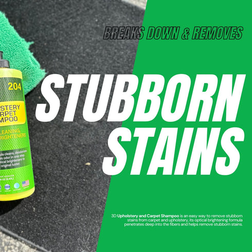 3D Upholstery & Carpet Shampoo - High Foam Stain Remover & Odor Eliminator, 16oz