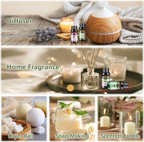 Set, (32 5ml) Essential Oils Aromatherapy Essential Oil Kit for Diffuser, Humidifier, Massage, Skin Care x