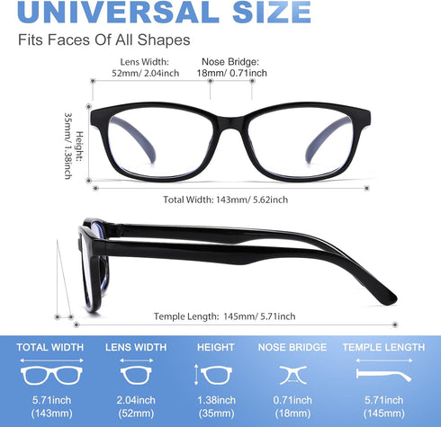 Lightweight Square Glasses for Nearsighted Men - Myopia Eyewear