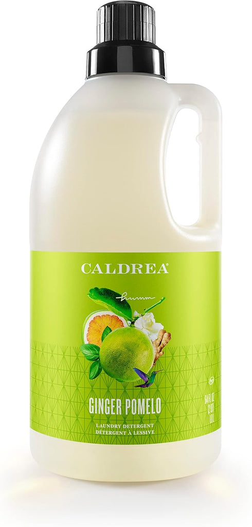 Caldrea Liquid Laundry Detergent, 64 oz, Ginger Pomelo Scent for All Fabrics and Temperatures