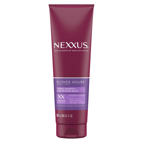 Nexxus Blonde Assure Purple Shampoo for Blonde Hair Color Care, Keratin Protein 8.5 oz