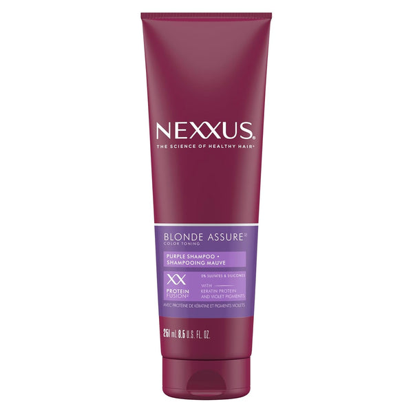 Nexxus Blonde Assure Purple Shampoo for Blonde Hair Color Care, Keratin Protein 8.5 oz