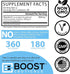 BoostCeuticals Vegan Vitamin E Gamma Tocopherol, 180mg Per Serving, Antioxidant Immunity Support, 180 Capsules