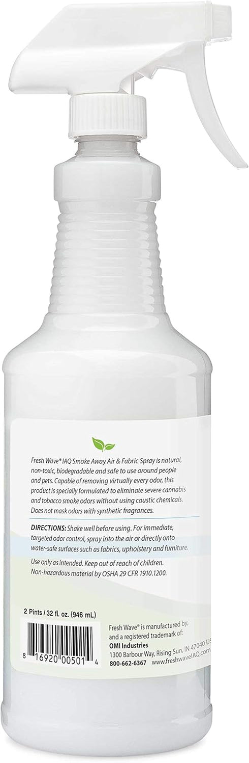 Fresh Wave IAQ Commercial Smoke Away Air & Fabric Spray, 32 Fl. Oz., Safer Natural Ingredients for Odor Eliminator