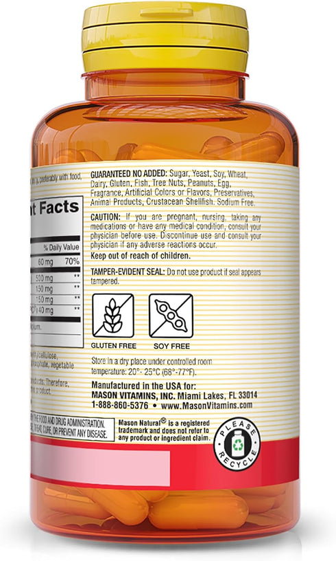 MASON NATURAL Tart Cherry 500 mg 10:1 Extract Veggie Caps - 90 Capsules for Healthy Uric Acid Levels & Joint Health