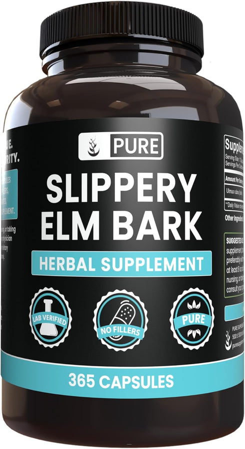 Pure Original Ingredients Slippery Elm Bark, 365 Capsules, No Fillers, Always Pure, Lab Verified