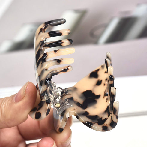 Medium Tortoise Claw Hair Clips for Women & Girls, 3 Pack Leopard Print Hair Jaw Clips for Mother's Day Gifts