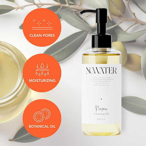 No Pore Cleansing Oil, Makeup Cleansing Oil for Blackheads Removal, Korean Skin Care with Olive Oil & Tea Tree