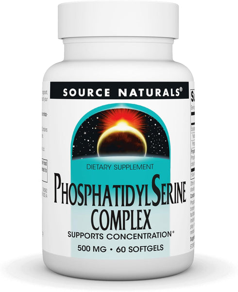 Source Naturals Phosphatidyl Serine Complex, 500mg, 100% Pure, 60 Softgels