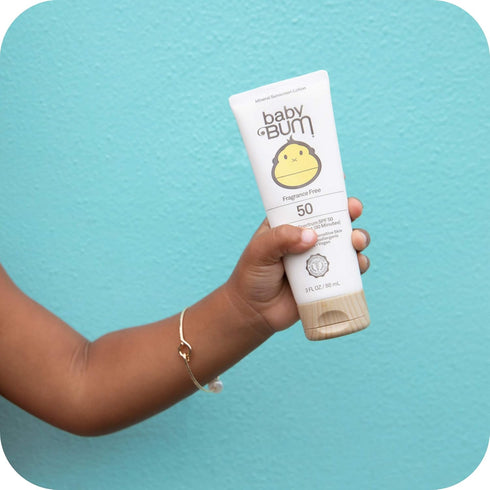 Sun Bum Baby Bum SPF 50 Sunscreen Lotion | Mineral UVA/UVB Protection | Fragrance Free | Travel Size | 3 FL OZ