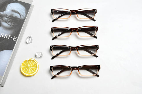 Eyekepper Reading Glasses - 4 Pack with Two-Tone Reader Sunglasses for Men, Women Reading Under The Sun